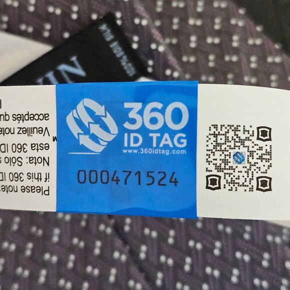 Lanvin Purple Silk Print Tie Men's Necktie | MINOR FLAW - Picture 12 of 13